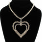 Rhinestones Heart Charm Necklace