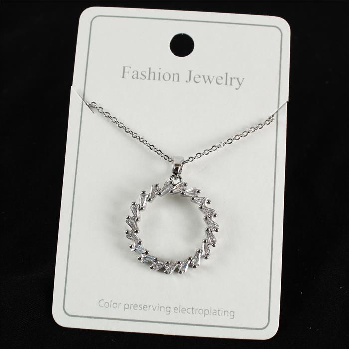 CZ Round Charm Necklace