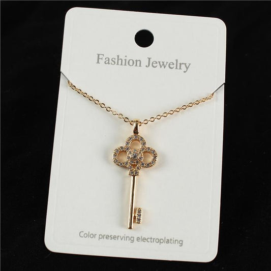 CZ Key Charm Necklace