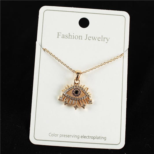 CZ Evil Eye Charm Necklace