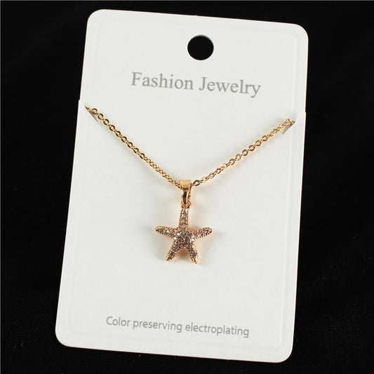 CZ Starfish Charm Necklace