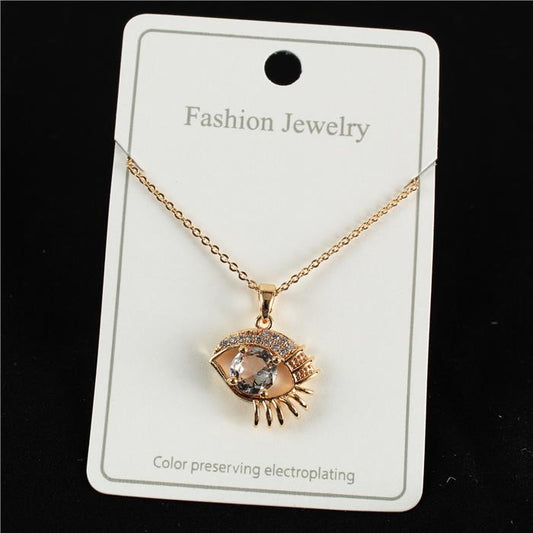 CZ Evil Eye Charm Necklace