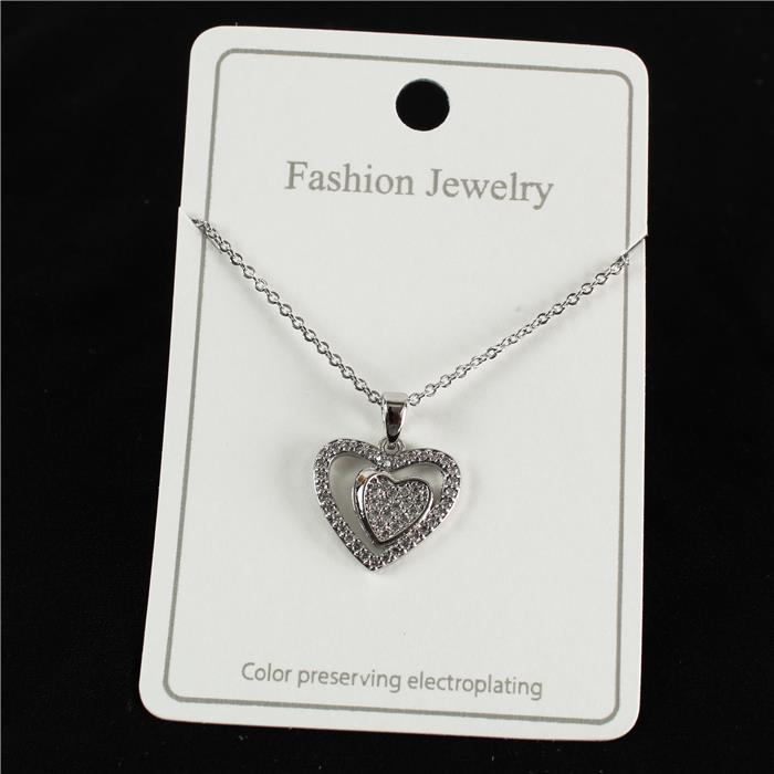 CZ Heart Charm Necklace