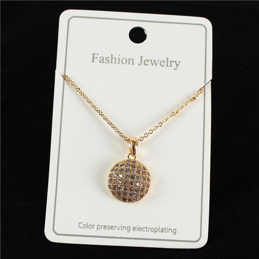 CZ Round Charm Necklace