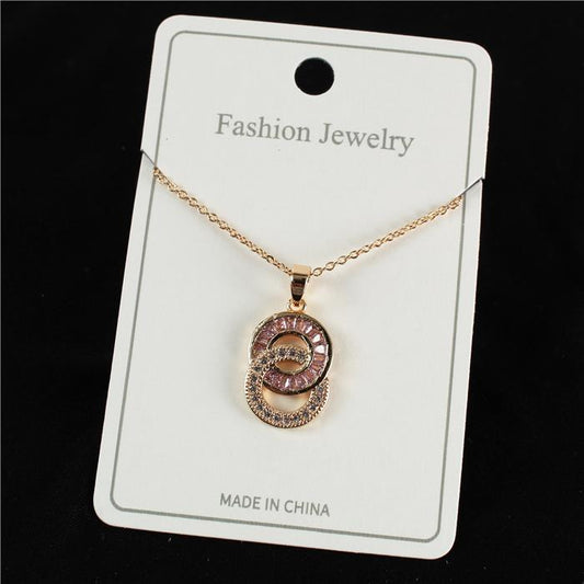 CZ Round Charm Necklace