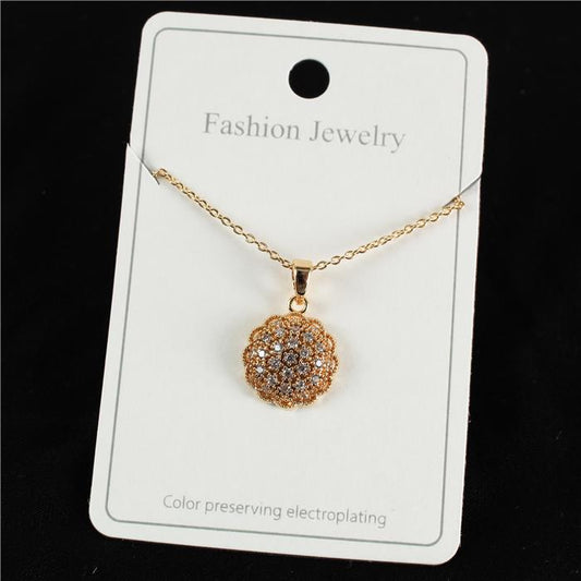 CZ Round Charm Necklace