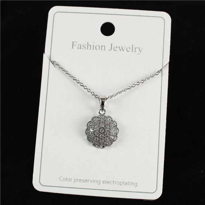 CZ Round Charm Necklace