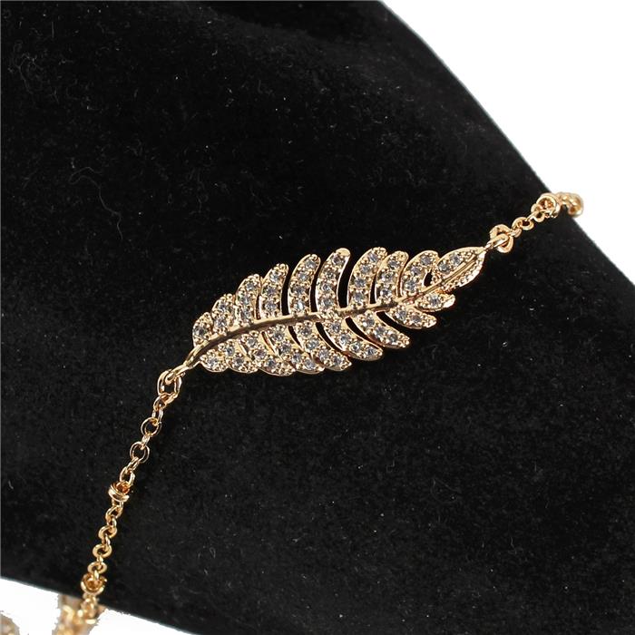 CZ Leaf Bracelet