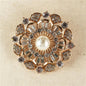 Crystal Round Flower Brooch