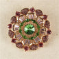 Crystal Round Flower Brooch