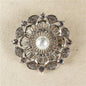 Crystal Round Flower Brooch