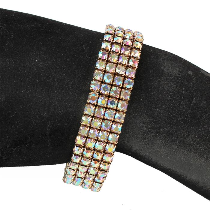 4 Row Rhinestones Stretch Bracelet