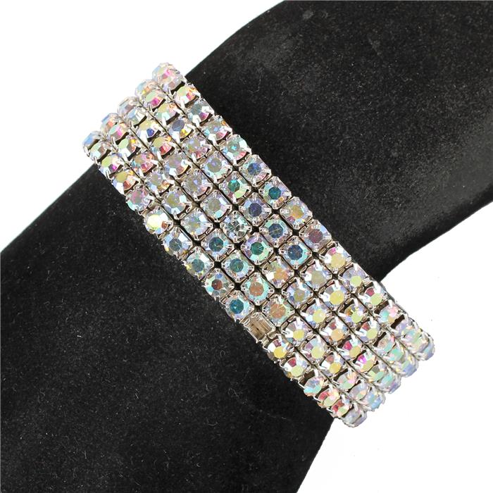 5 Row Rhinestones Stretch Bracelet