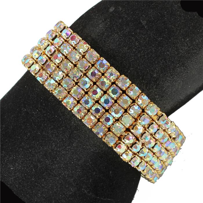 5 Row Rhinestones Stretch Bracelet