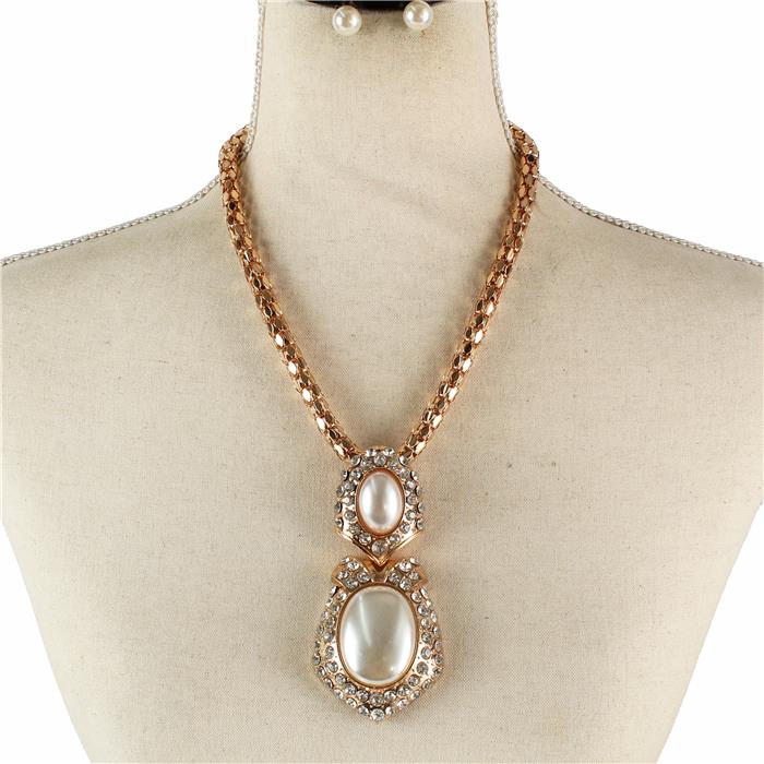 Fashion Pearl Long Necklace Set