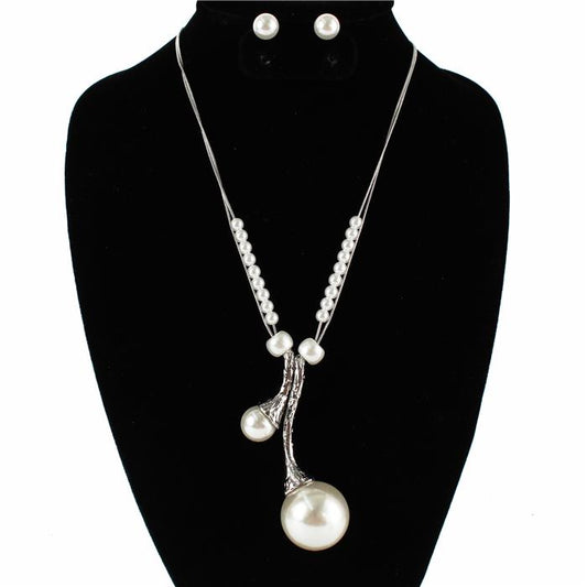 Fashion Pearl Long Necklace Set