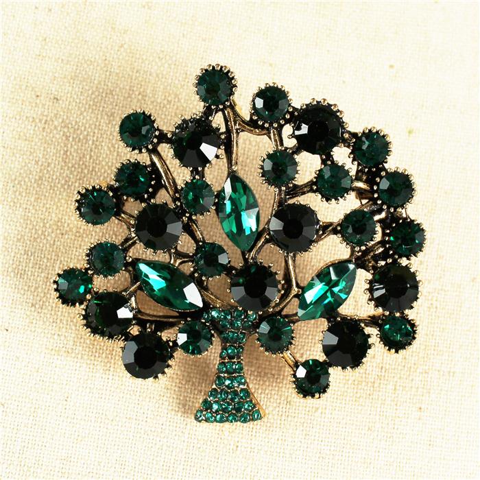 Crystal TREES Brooch