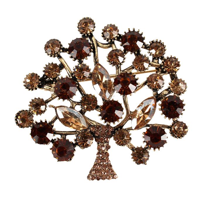 Crystal TREES Brooch