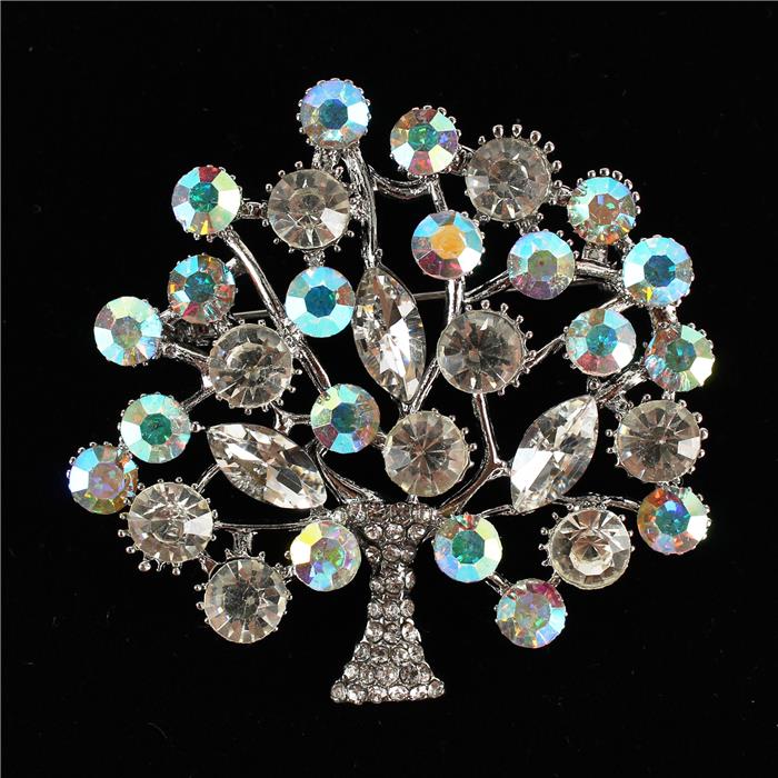 Crystal TREES Brooch