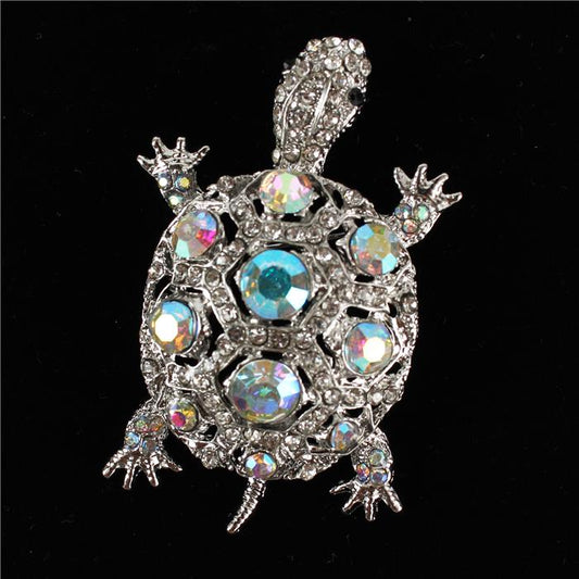 Crystal TURTLES Brooch