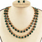 Crystal 2 Layered Necklace Set