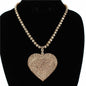 Rhinestones Heart Charm Necklace