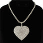 Rhinestones Heart Charm Necklace