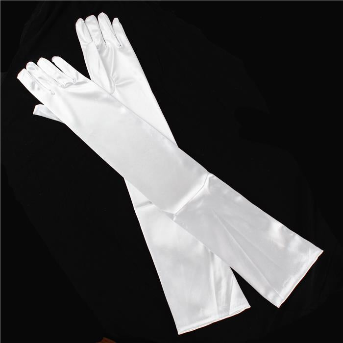 Satin Long Cover Elbow Gloves