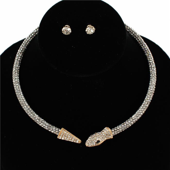 Rhinestones Snake Choker Set