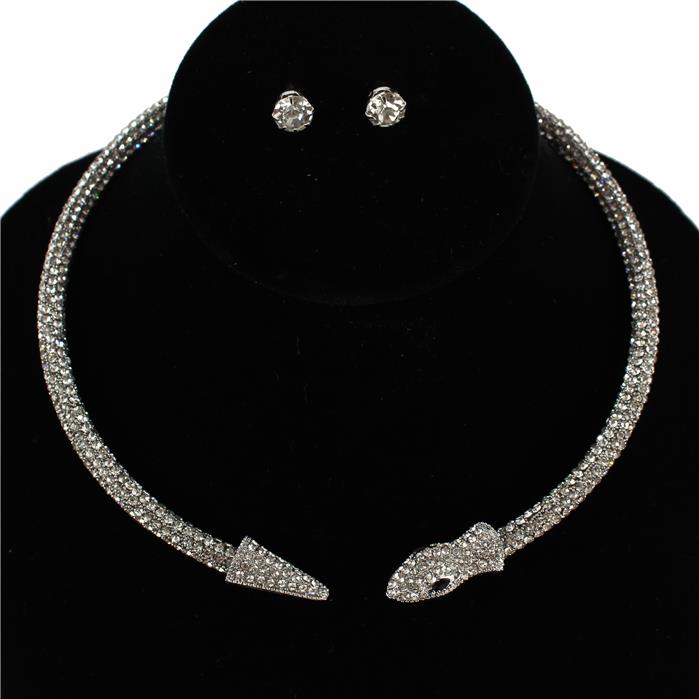 Rhinestones Snake Choker Set