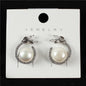 Cubic Zirconia Pearl Stud Earring