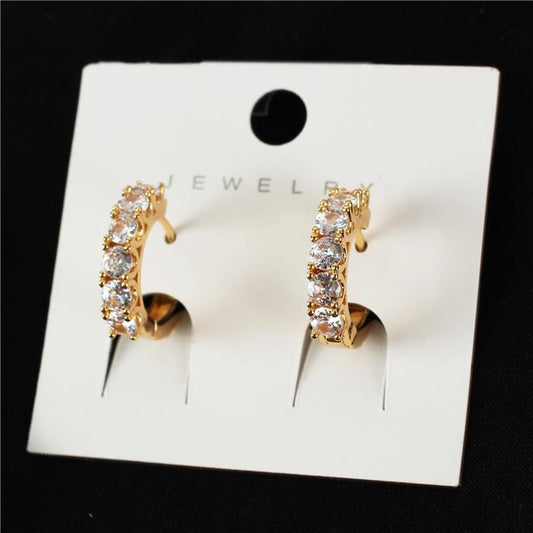 Cubic Zirconia Huggie Hoop Earring