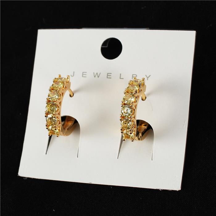 Cubic Zirconia Huggie Hoop Earring