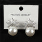 Cubic Zirconia Pearl Stud Earring