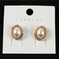 Cubic Zirconia Pearl Stud Earring