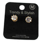 Cubic Zirconia 7 MM Round Stud Earring