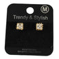 Cubic Zirconia 6 MM Square Stud Earring