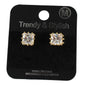 Cubic Zirconia 8 MM Square Stud Earring