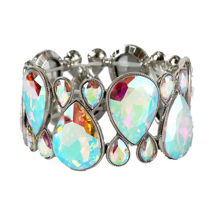 Crystal Teardrop Shape Stretch Bracelet