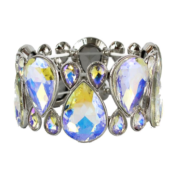 Crystal Teardrop Shape Stretch Bracelet