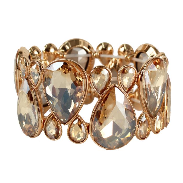 Crystal Teardrop Shape Stretch Bracelet