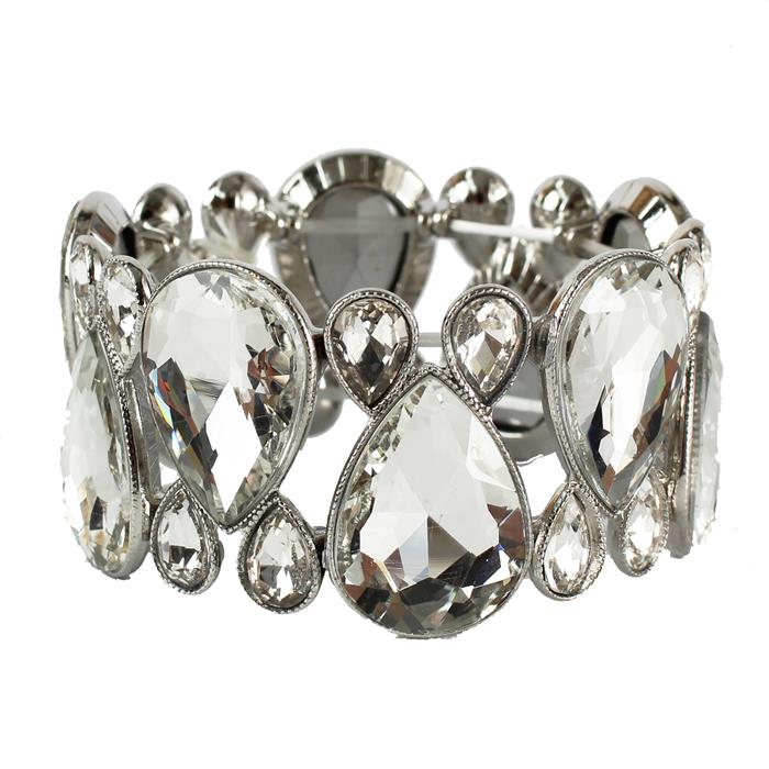 Crystal Teardrop Shape Stretch Bracelet