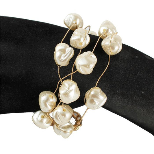 Pearl 4 Row Wire Bracelet