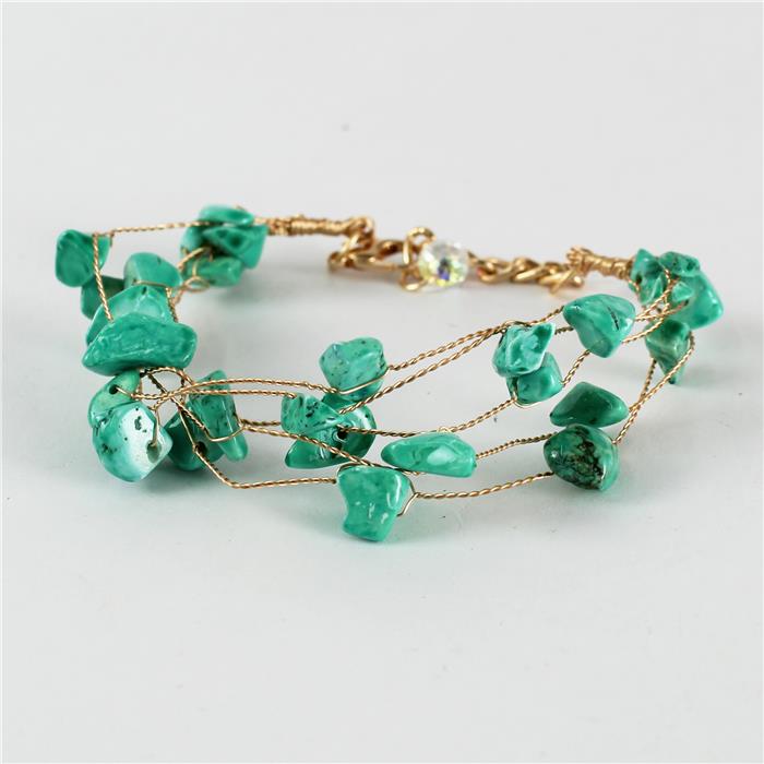 Gemstone Wire Layered Bracelet