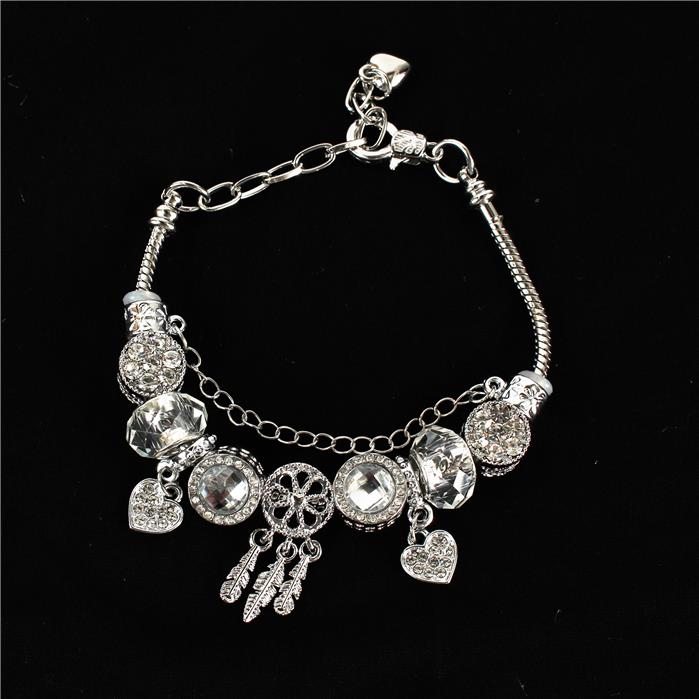 Crystal Clear Stones Charm Bracelet