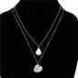 Stainless Steel Shell With Pearl Charm Dobble Layered Necklace