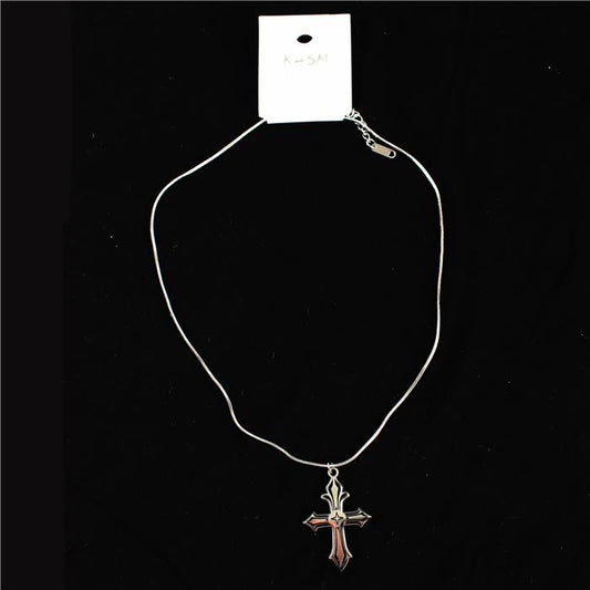 Stainless Steel Cross Charm Necklace