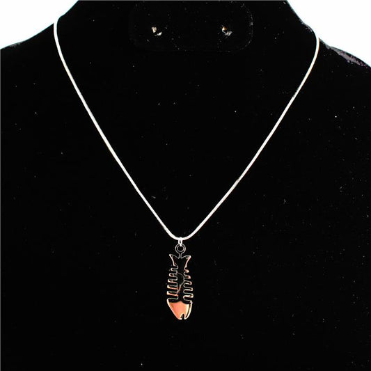 Stainless Steel Fish Bone Charm Necklace