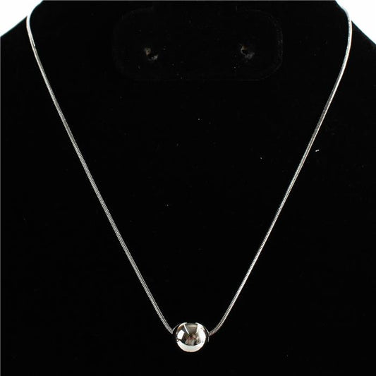 Stainless Steel Ball Charm Necklace