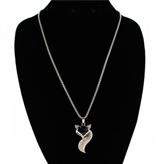 Stainless Steel Cat Charm 27  Necklace